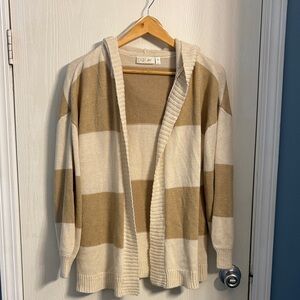 RD Style Beige and Cream Striped Cardigan